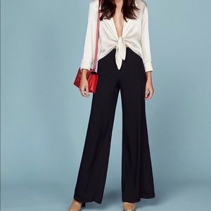 Reformation wide leg SORRENTI pant in black